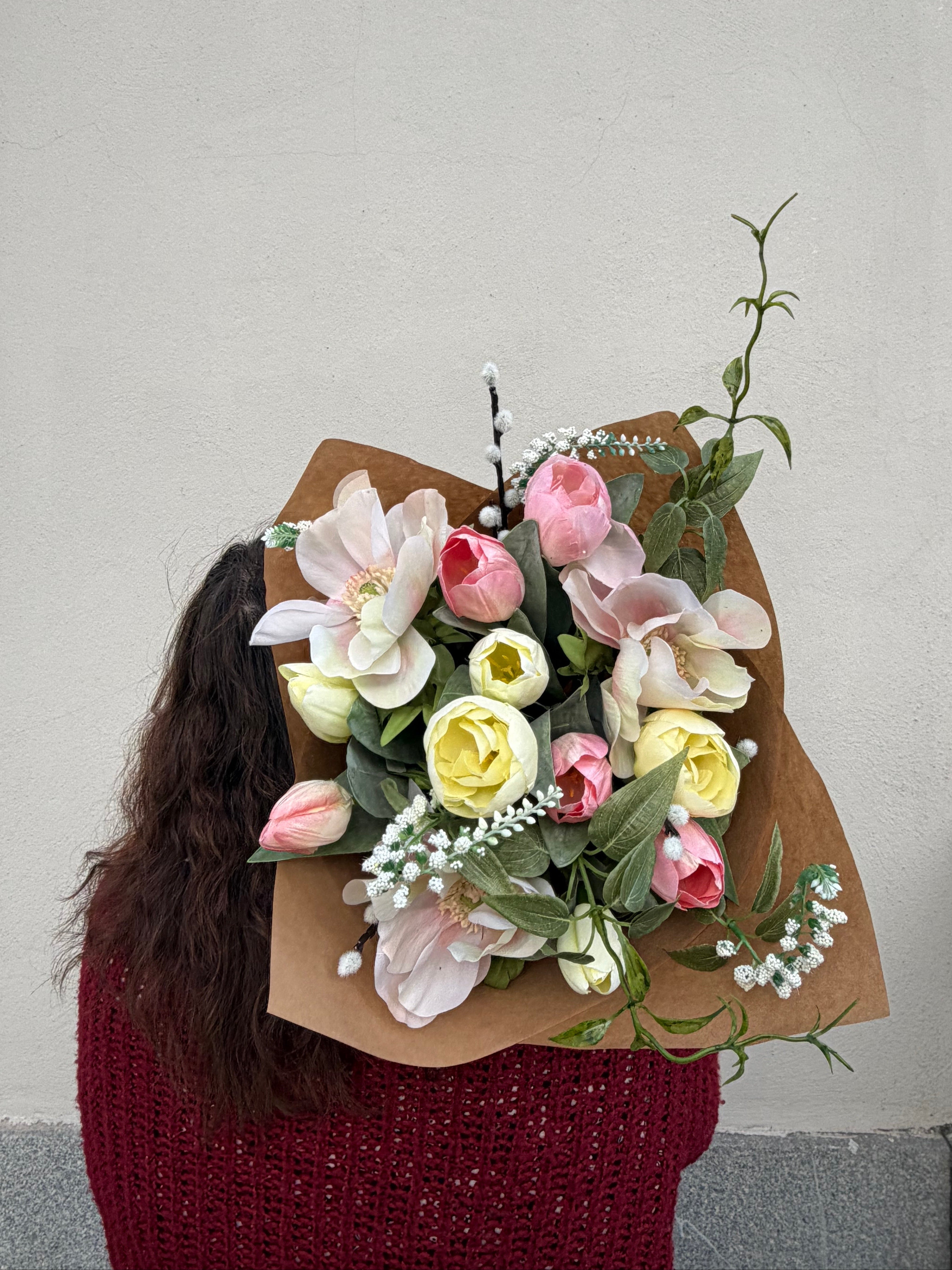 Anemonbukett - Champagne/Rosa