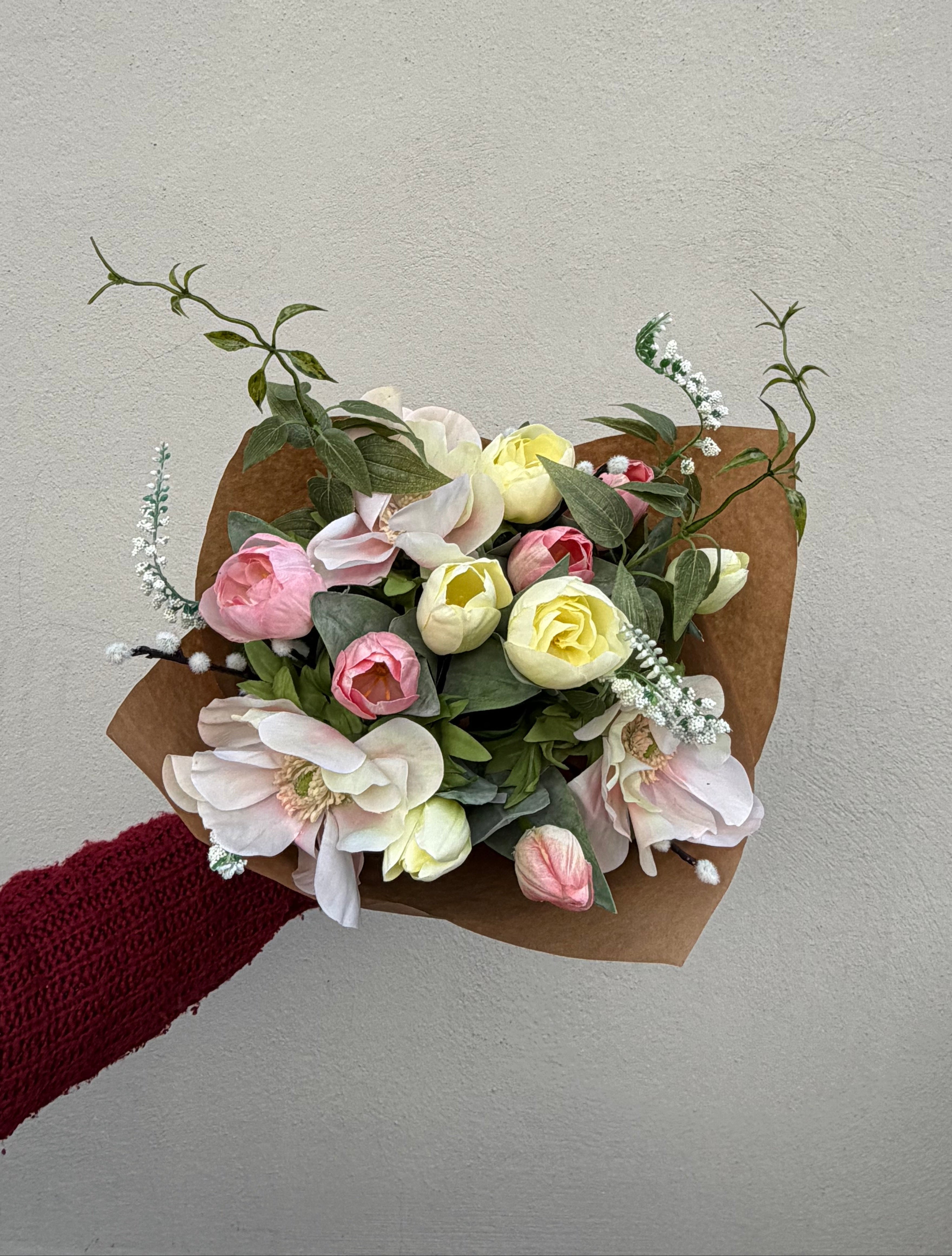 Anemonbukett - Champagne/Rosa