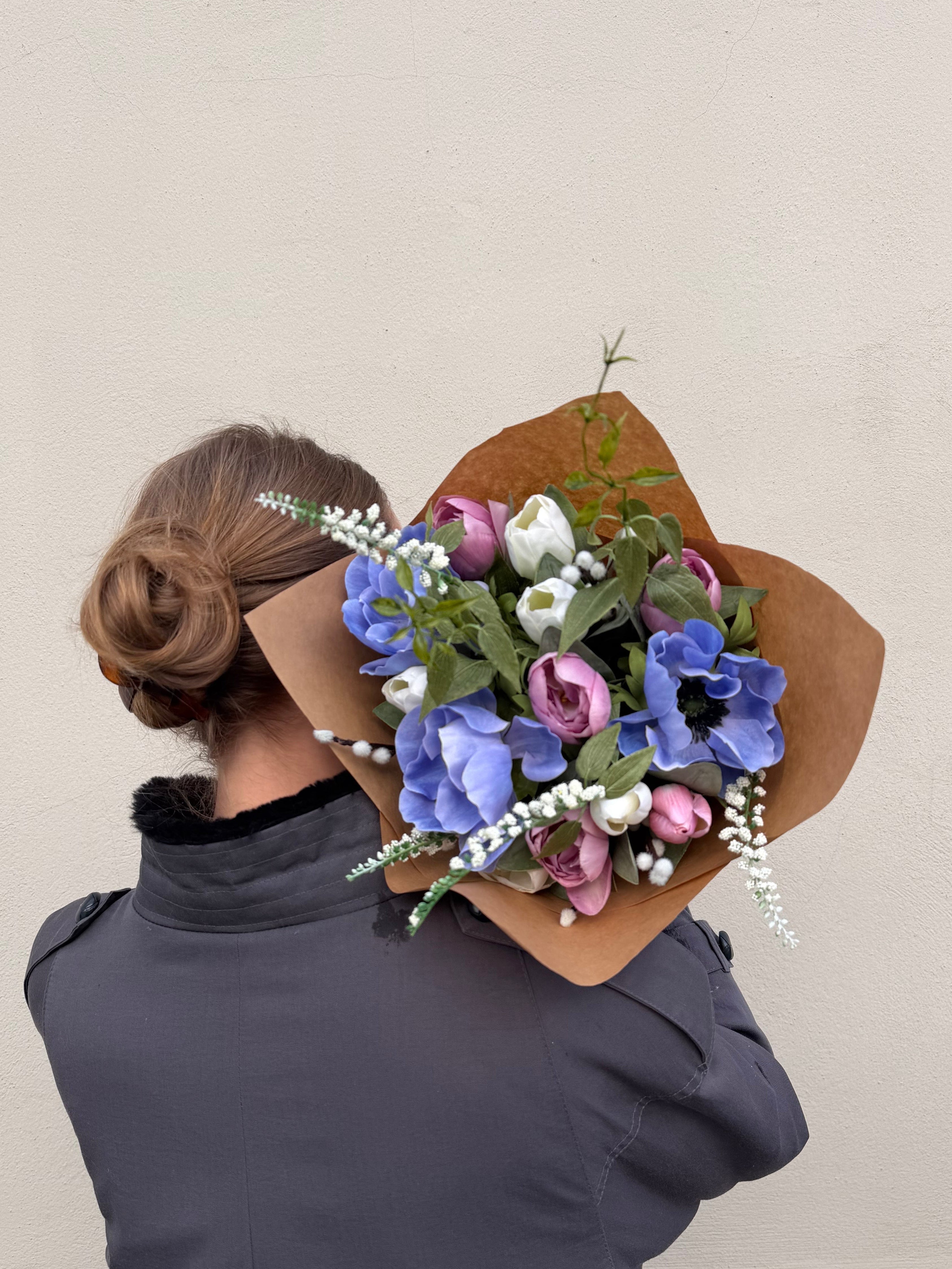 Anemonbukett - Blå/Ljuslila