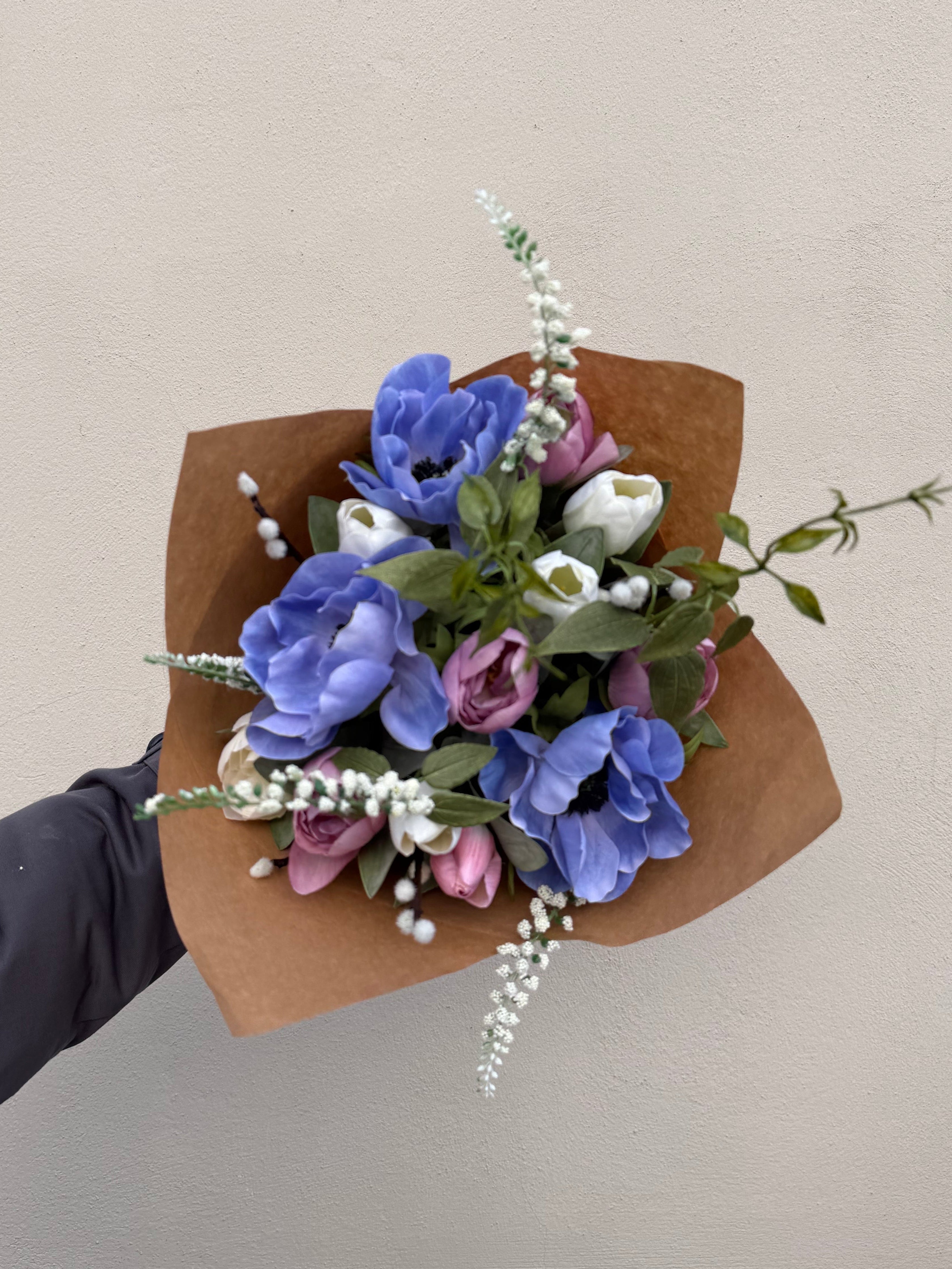 Anemonbukett - Blå/Ljuslila
