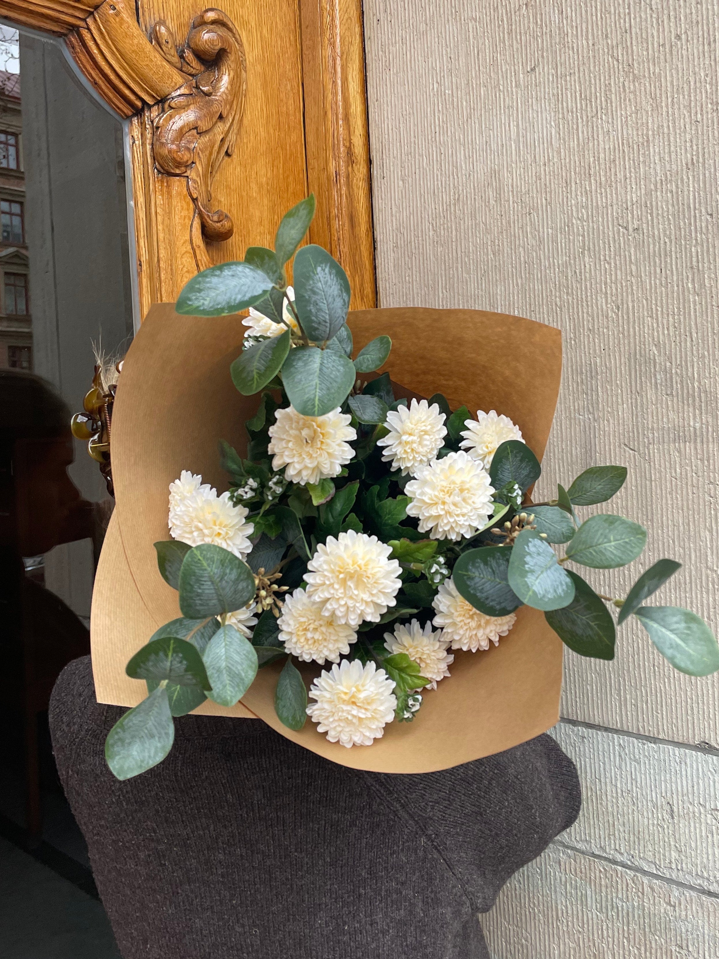 Chrysanthemumbukett - Vit