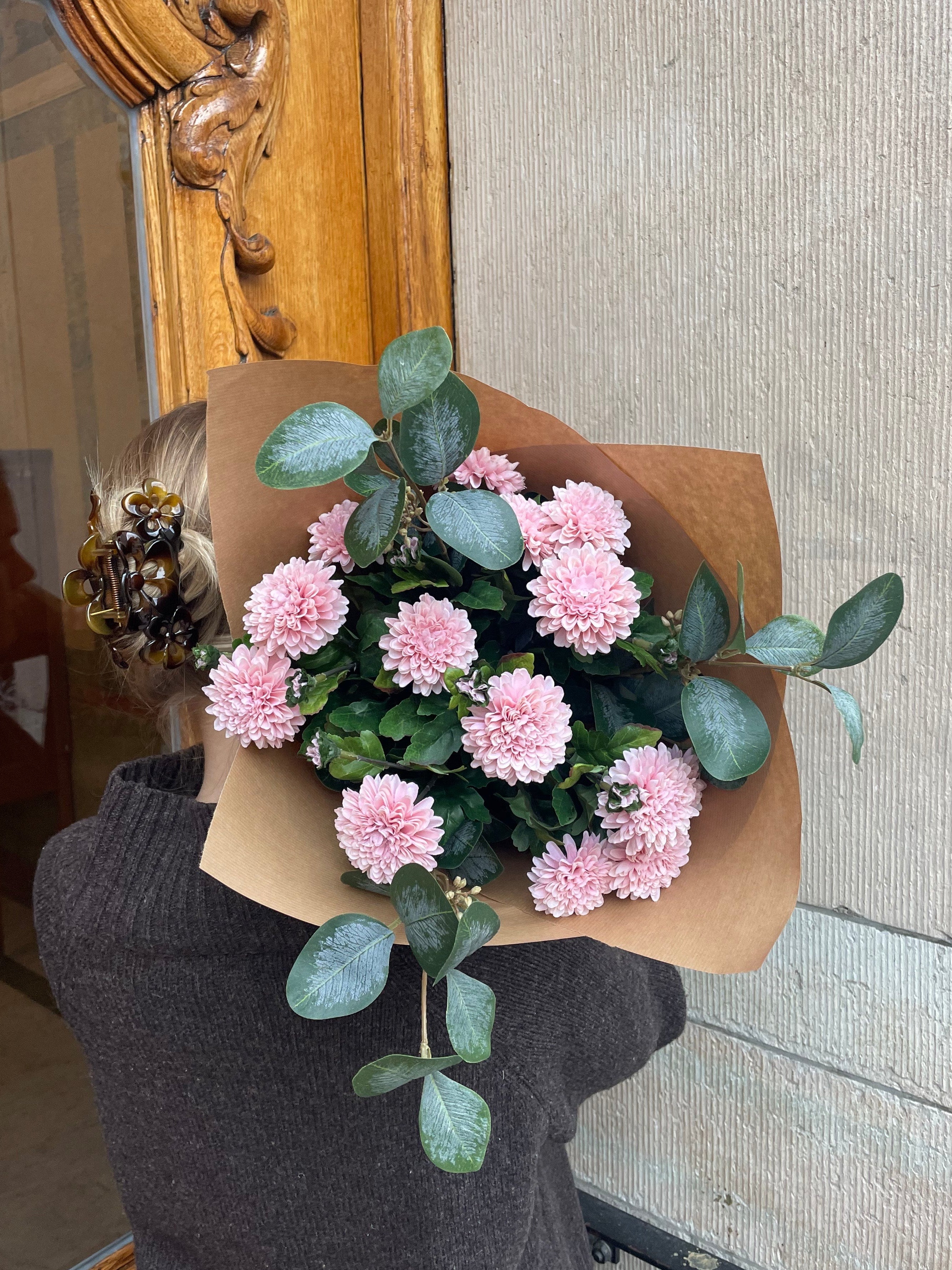 Chrysanthemumbukett - Ljusrosa